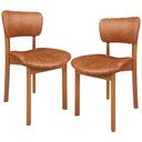 Ver imagem 3 de Kit 02 Cadeiras para Sala de Jantar Cozinha Living Estofada Dara L02 Couríssimo Camel - Lyam Decor