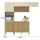 Ver imagem 5 de Armário de Cozinha Completa com Balcão com Tampo 12 Portas Urbano - Freijó/vanilla/com Ripado