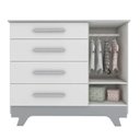 Ver imagem 3 de Quarto de Bebê com Cômoda 1 Porta com Janela em Acrílico e Berço 100% MDF Retrô Jolie