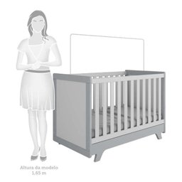Quarto de Bebê com Cômoda 1 Porta com Janela em Acrílico e Berço 100% MDF Retrô Jolie - 10