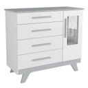 Ver imagem 2 de Quarto de Bebê com Cômoda 1 Porta com Janela em Acrílico e Berço 100% MDF Retrô Jolie