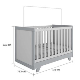 Quarto de Bebê com Cômoda 1 Porta com Janela em Acrílico e Berço 100% MDF Retrô Jolie - 11