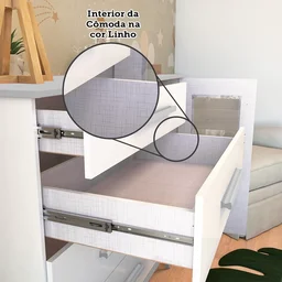 Quarto de Bebê com Cômoda 1 Porta com Janela em Acrílico e Berço 100% MDF Retrô Jolie - 13
