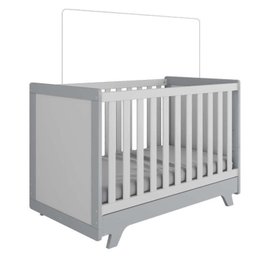 Quarto de Bebê com Cômoda 1 Porta com Janela em Acrílico e Berço 100% MDF Retrô Jolie - 7