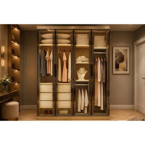 Guarda Roupa Modulado 4PTA Vd 3g Rizon N. Horizonte Cumaru