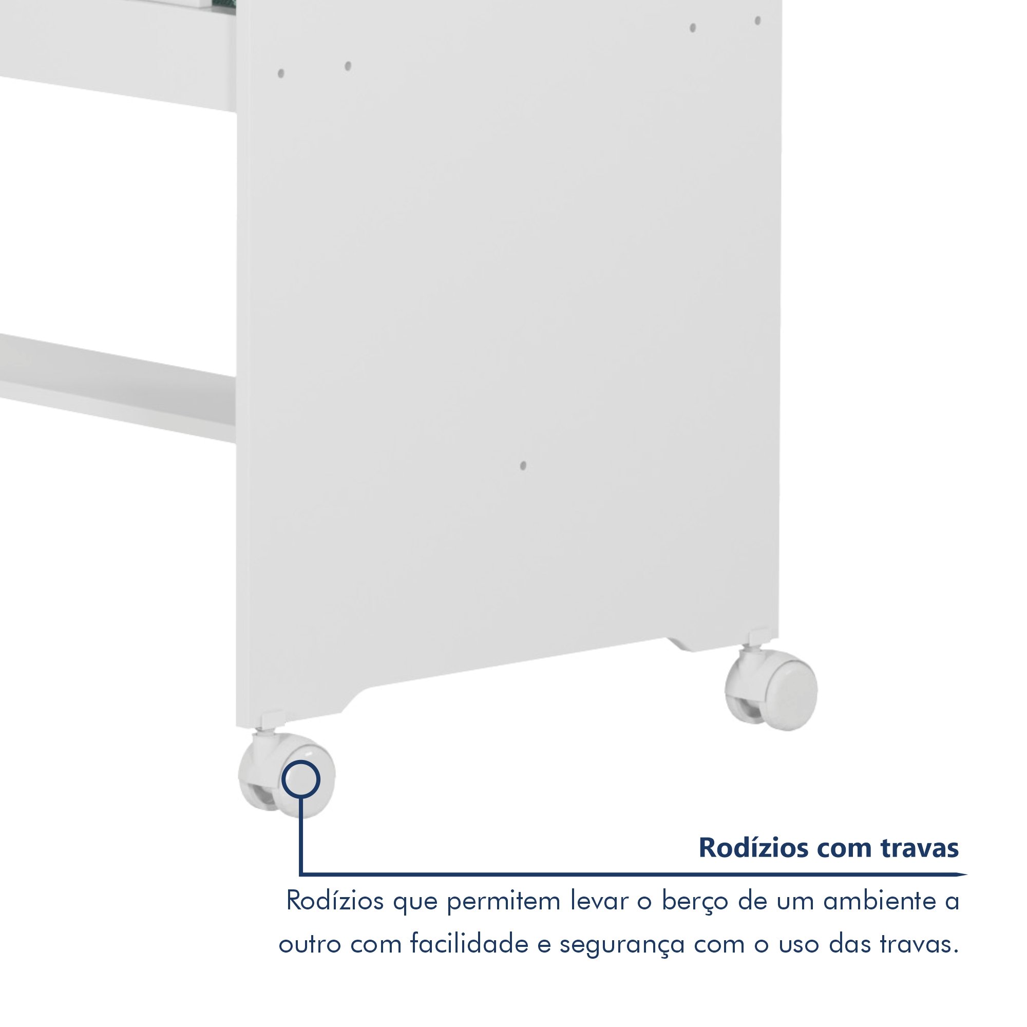 Mini Berço 100% MDF com Rodízios - 4