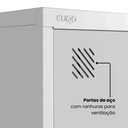 Ver imagem 6 de Armário Aço Alto 2 Portas e 4 Prateiras 196 x 80 cm com Chave Cor:Cinza