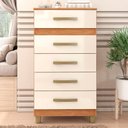 Ver imagem 1 de Cômoda Malta 5 Gavetas Cinamomo/off White - Fellicci