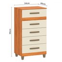 Ver imagem 4 de Cômoda Malta 5 Gavetas Cinamomo/off White - Fellicci