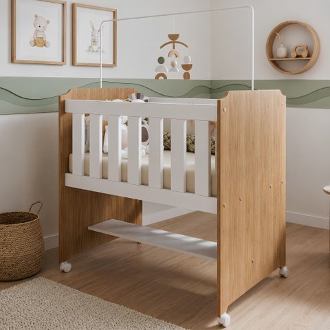 Mini Berço 100% MDF com Rodízios Yescasa