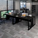 Ver imagem 1 de Plataforma de Trabalho para 4 Pessoas MDP 300cm Preto F5