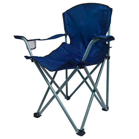 Cadeira Camping Dobravel Portatil Premium até 160kg Azul Lu0102_az