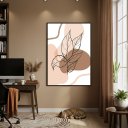 Ver imagem 2 de Quadro Decorativo Arte Folha Marrom 70x50cm Mold Preta