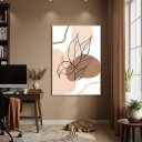 Ver imagem 1 de Quadro Decorativo Arte Folha Marrom 70x50cm Mold Preta