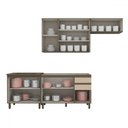 Ver imagem 3 de Cozinha Compacta Connect 9 Portas 2 Gavetas com Vidro 100% Mdf Duna/cristal - Henn