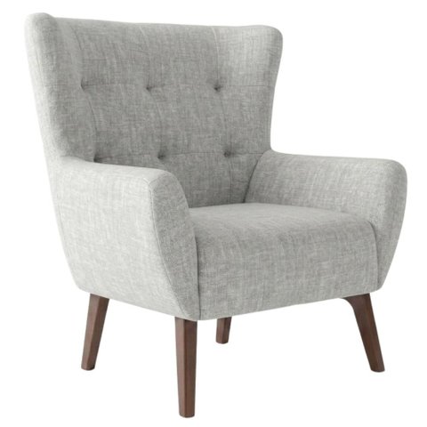 Poltrona Decorativa Malta Base Madeira Linho Tcs 701 Moll