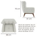 Ver imagem 3 de Poltrona Decorativa Malta Base Madeira Linho Tcs 701 Moll