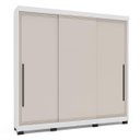 Ver imagem 1 de Roupeiro Valência 3 Portas Correr 4 Gavetas 217x213cm Branco/Creme 240837