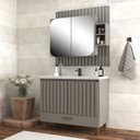 Ver imagem 1 de Gabinete para Banheiro com Espelheira Ripado