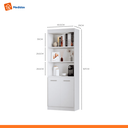 Ver imagem 7 de Armário Multiuso 2 Portas com Nichos Organizador para Escritório, Lavanderia e Cozinha