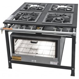 Fogão Industrial Tradicional 40x40 4 Bocas com Forno Itajobi Fogão Baixa Pressão 40x40 - 1