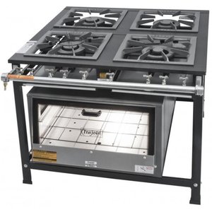 Fogão Industrial Tradicional 40x40 4 Bocas com Forno Itajobi Fogão Baixa Pressão 40x40