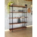Ver mais imagens de Armário Aberto Suporte Decorativo Estante Multiuso Estilo Rustico 5 Prateleiras Madeira Maciça