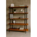 Ver imagem 2 de Armário Aberto Suporte Decorativo Estante Multiuso Estilo Rustico 5 Prateleiras Madeira Maciça