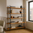 Ver imagem 6 de Armário Aberto Suporte Decorativo Estante Multiuso Estilo Rustico 5 Prateleiras Madeira Maciça