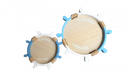 Ver imagem 1 de Enfeite Decorativo Bandeja em Formato de Timão de Madeira 2 Pçs