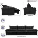 Ver imagem 2 de Sofá Retrátil e Reclinável 4,15m Cama inBox Big Fresh com SoftGel D40 Velupluma Preto