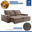 Ver imagem 7 de Sofá 4 Lugares Retrátil e Reclinável Super Pilow 230cm Paris Veludo  