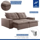 Ver mais imagens de Sofá 4 Lugares Retrátil e Reclinável Super Pilow 230cm Paris Veludo  