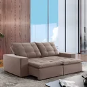 Ver imagem 1 de Sofá 4 Lugares Retrátil e Reclinável Super Pilow 230cm Paris Veludo  