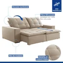 Ver imagem 6 de Sofá 4 Lugares Retrátil e Reclinável Super Pilow 230cm Paris Veludo  