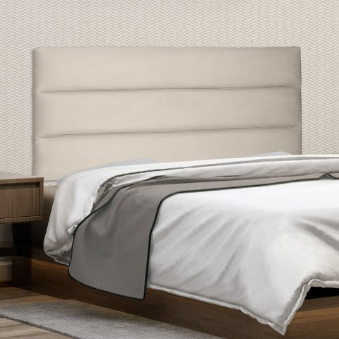 Cabeceira Painel Estofada Cama Box Casal King La Italian 195cm Suede Bege - Abmaza