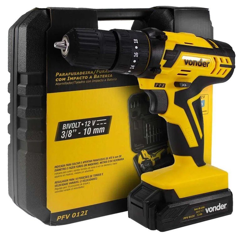 Parafusadeira-furadeira Vonder 12v Pfv012i Impacto Parafusadeira-furadeira Vonder 12v Pfv012i Impacto