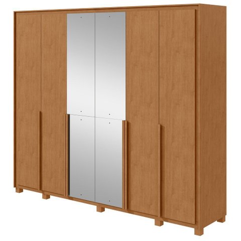 Guarda-Roupas Casal 6 Portas 6 Gavetas com Pés 100% MDF com 4 Espelhos Imperatore - Lp - Rei de Casa