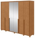 Ver imagem 1 de Guarda-Roupas Casal 6 Portas 6 Gavetas com Pés 100% MDF com 4 Espelhos Imperatore - Lp - Rei de Casa