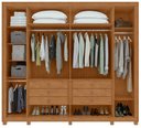 Ver imagem 3 de Guarda-Roupas Casal 6 Portas 6 Gavetas com Pés 100% MDF com 4 Espelhos Imperatore - Lp - Rei de Casa