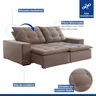 Sofá 4 Lugares Retrátil e Reclinável Super Pilow 250cm Paris Veludo   - 6