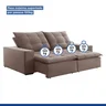 Sofá 4 Lugares Retrátil e Reclinável Super Pilow 250cm Paris Veludo   - 4