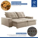 Ver imagem 7 de Sofá 4 Lugares Retrátil e Reclinável Super Pilow 250cm Paris Veludo  