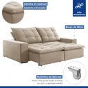 Ver mais imagens de Sofá 4 Lugares Retrátil e Reclinável Super Pilow 250cm Paris Veludo  