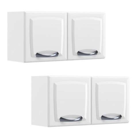 Kit 2 Armários Aéreos Multiuso Itatiaia Aço 2 Portas New Premium Cozinha e Área de Serviço