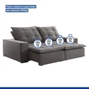 Ver imagem 4 de Sofá 4 Lugares Retrátil e Reclinável Super Pilow 250cm Paris Veludo 