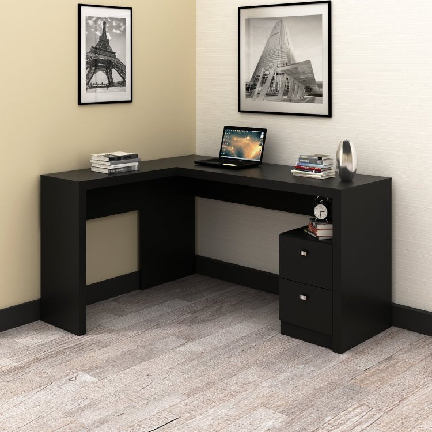 Conjunto Home Office 2 Peças 1 Mesa para Escritório em L com 1 Balcão Espresso Móveis - 6