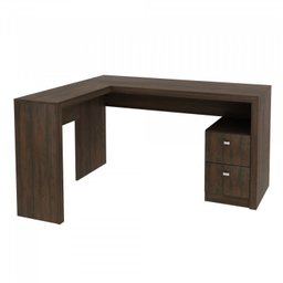 Kit 2 Peças com Mesa para Escritório em L e Armário Multiuso Baixo - 3