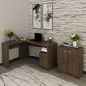 Kit 2 Peças com Mesa para Escritório em L e Armário Multiuso Baixo - 1