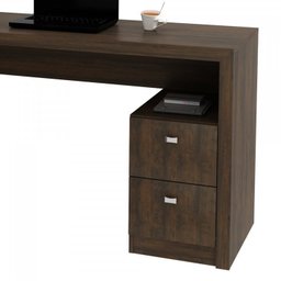 Kit 2 Peças com Mesa para Escritório em L e Armário Multiuso Baixo - 4